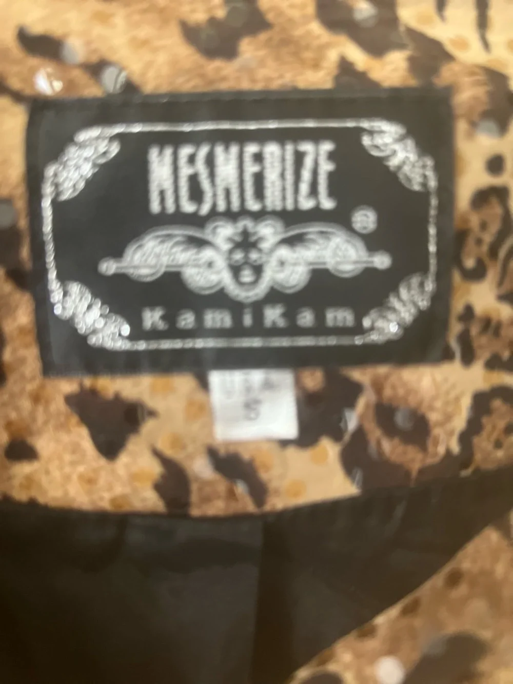 Mesmerize Leopard Tiger Print Cropped Jacket Small Western Glam Button Down - Picture 4 of 6